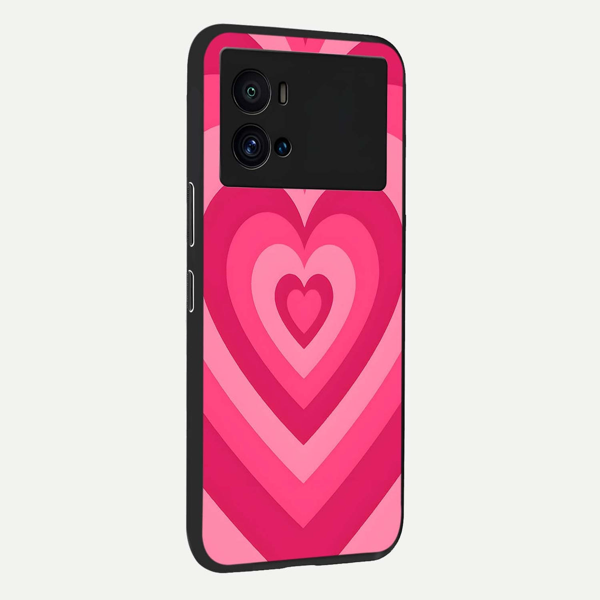 Layered Love Hearts back cover For iQOO 9 Pro slim fit glass case with vibrant aesthetic design