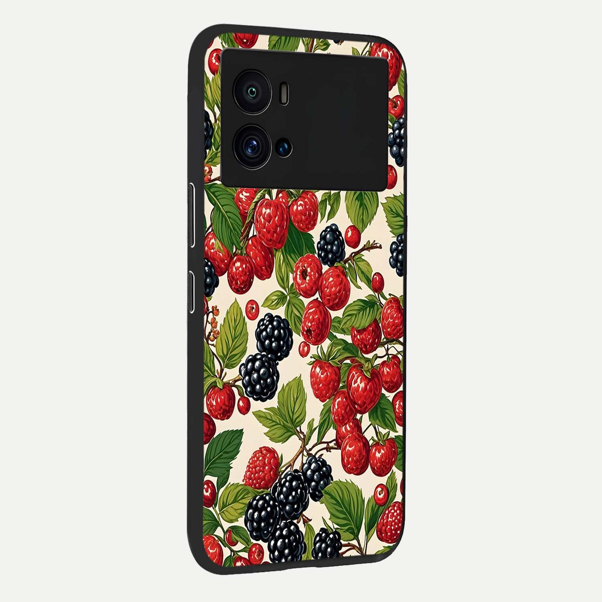 Mixed Berry Collage back cover For iQOO 9 Pro slim fit glass case with vibrant aesthetic design