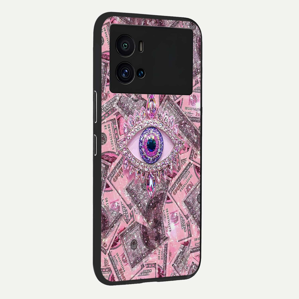 Money Eye Luxe back cover For iQOO 9 Pro slim fit glass case with vibrant aesthetic design