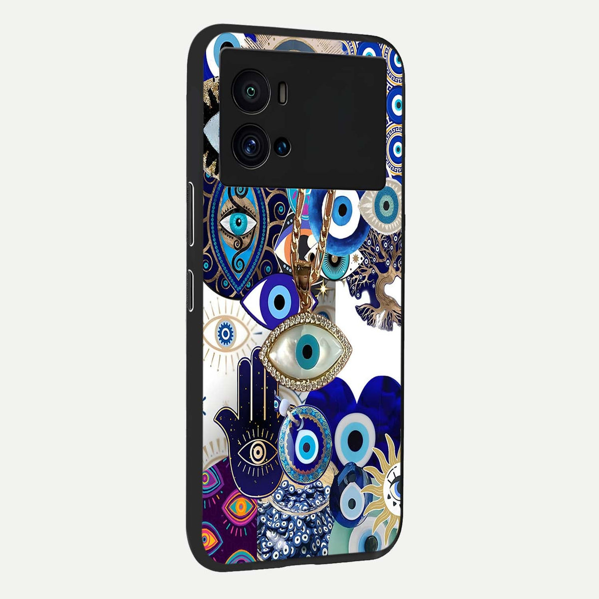 Mystic Charm Eye back cover For iQOO 9 Pro slim fit glass case with vibrant aesthetic design