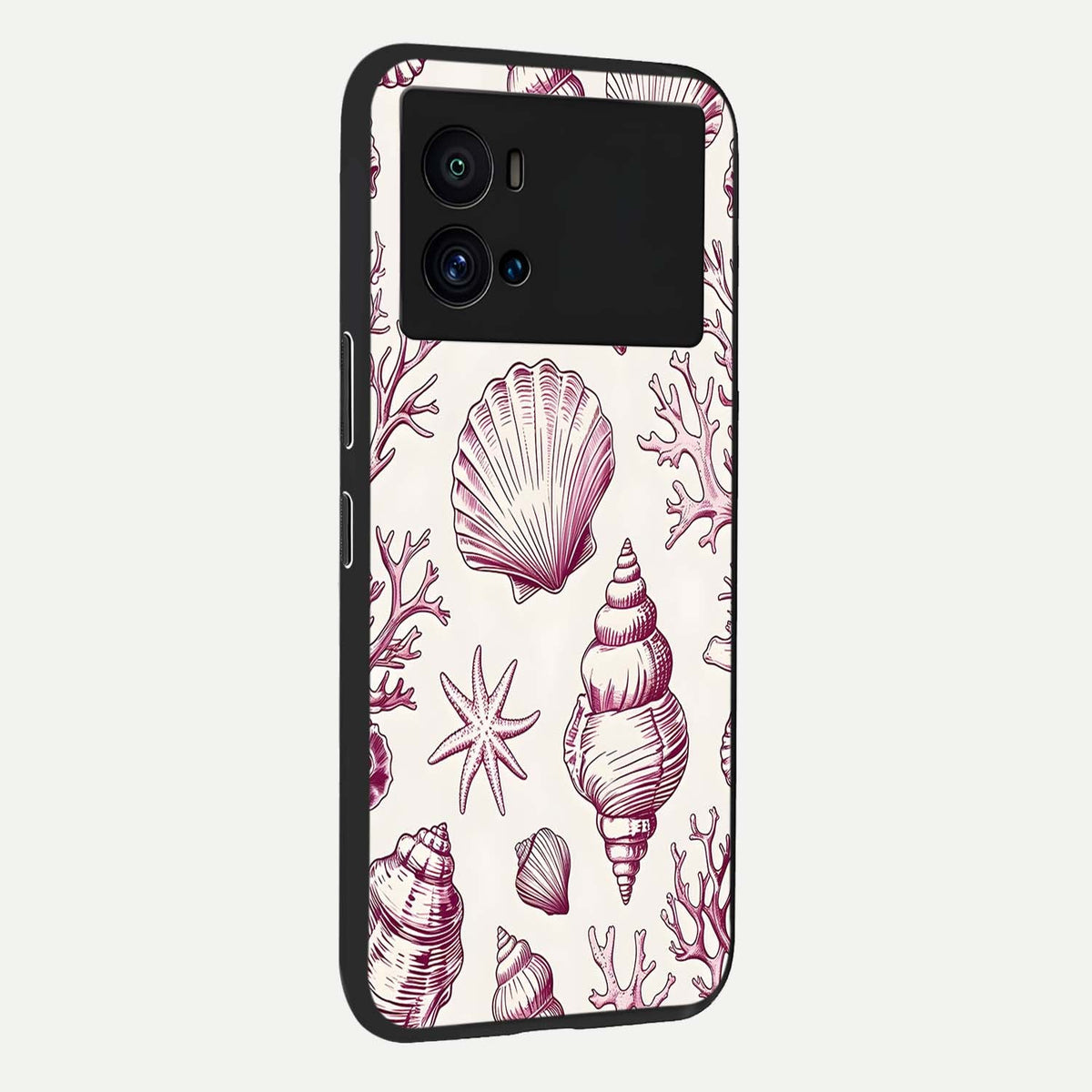 Pink Power Sparks back cover For iQOO 9 Pro slim fit glass case with vibrant aesthetic design