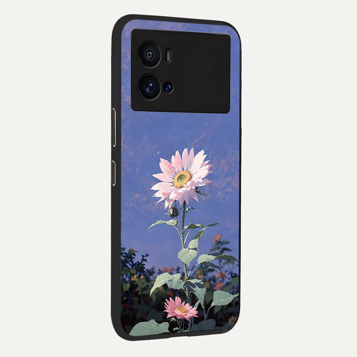Pink Shells Outline back cover For iQOO 9 Pro slim fit glass case with vibrant aesthetic design