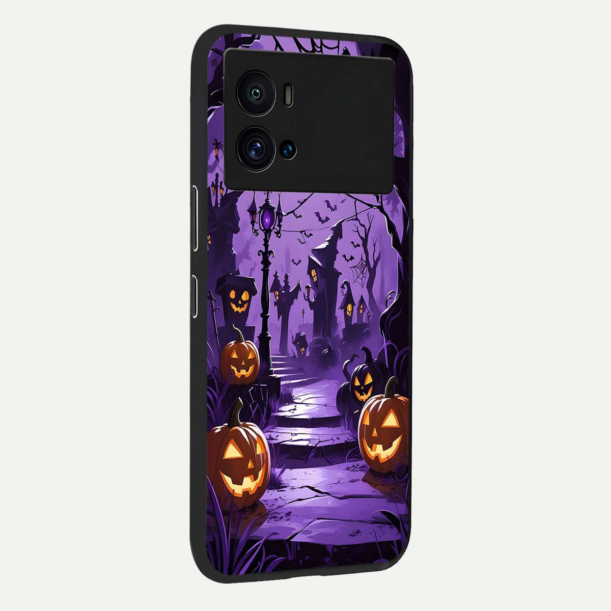 Pumpkin Patch Halloween back cover For iQOO 9 Pro slim fit glass case with vibrant aesthetic design