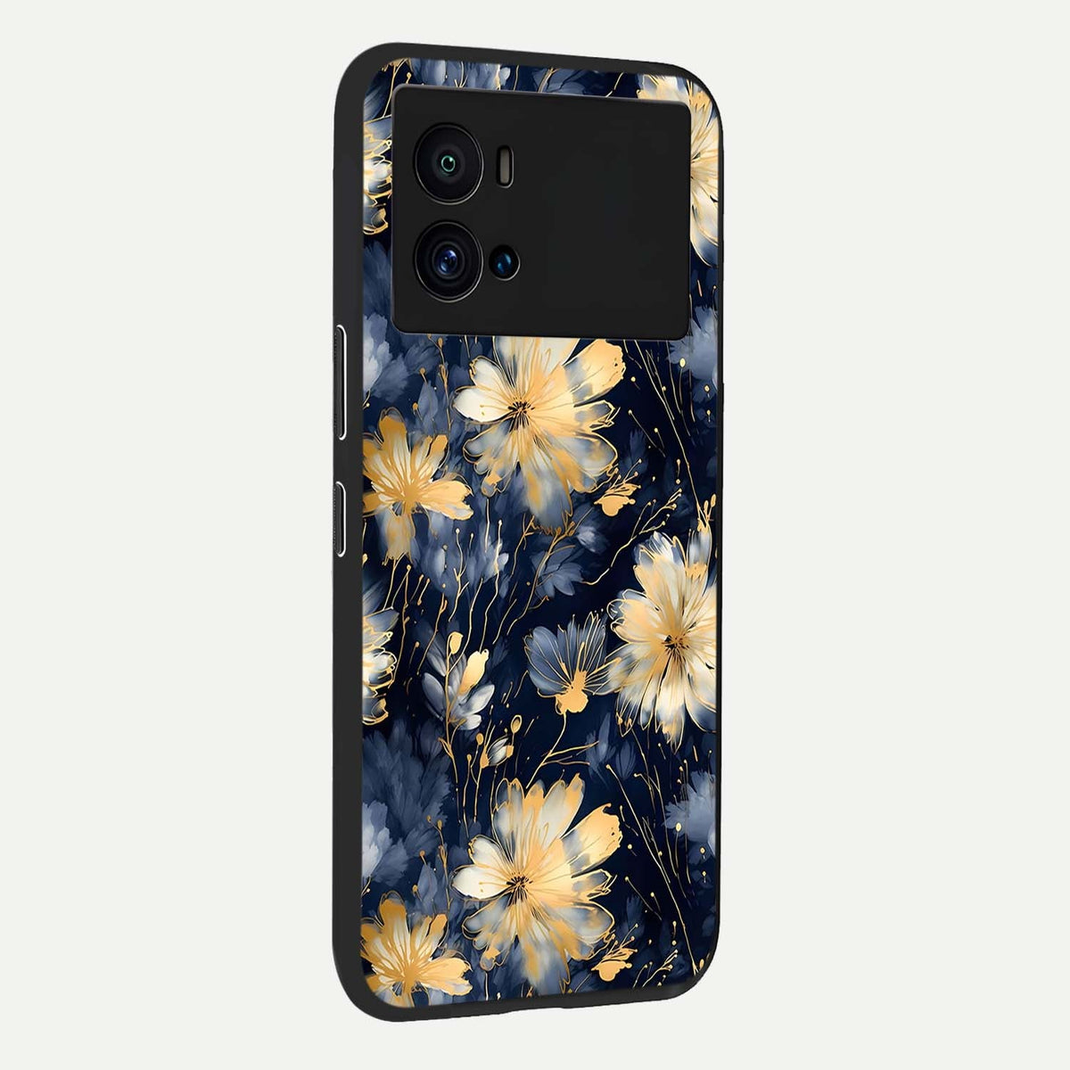 Royal Petal Dream back cover For iQOO 9 Pro slim fit glass case with vibrant aesthetic design