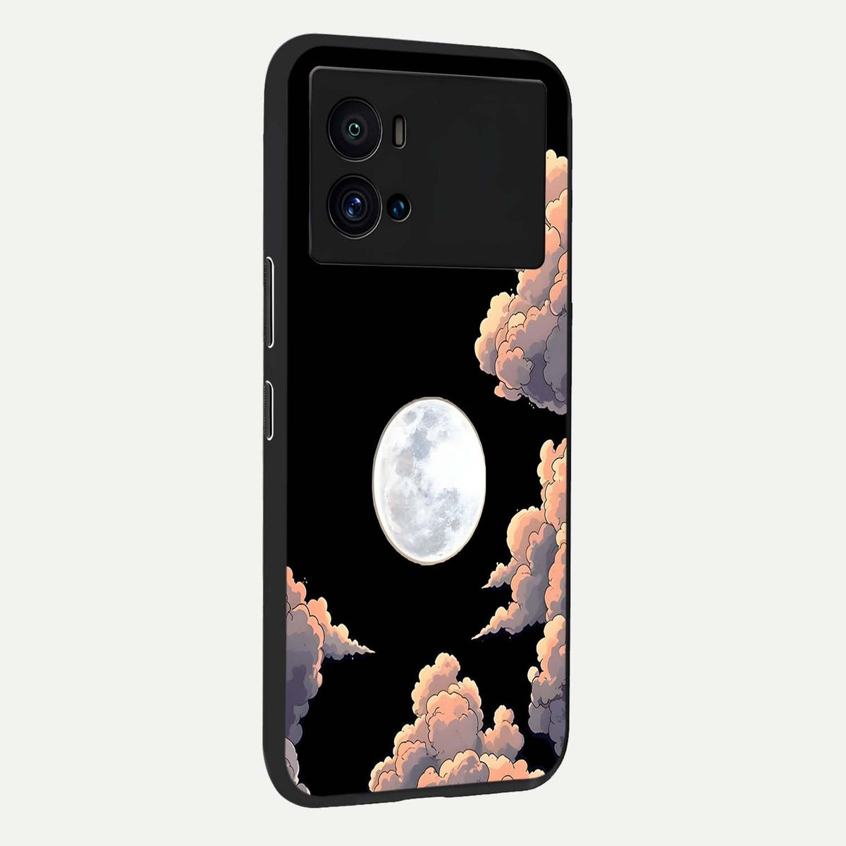 Shade Cloud Moon back cover For iQOO 9 Pro slim fit glass case with vibrant aesthetic design