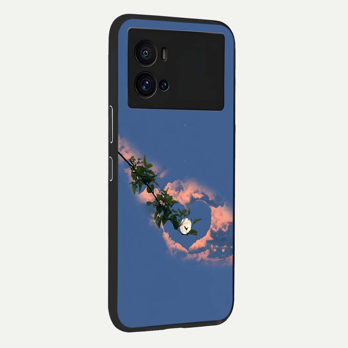 Sky Under Tree back cover For iQOO 9 Pro slim fit glass case with vibrant aesthetic design