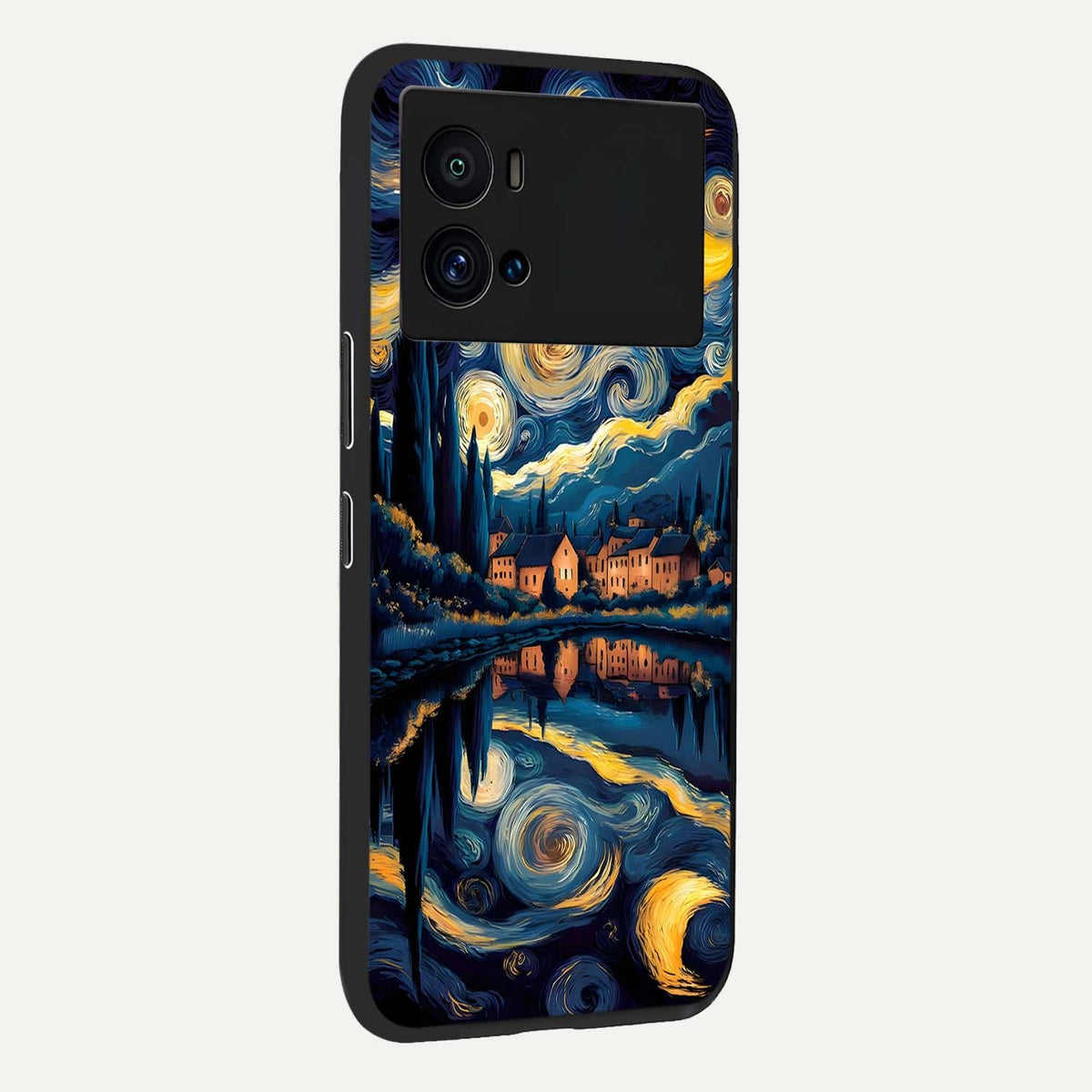 Starry Sky Serenity back cover For iQOO 9 Pro slim fit glass case with vibrant aesthetic design