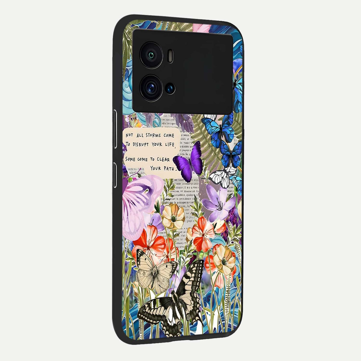 Storm Path Bloom back cover For iQOO 9 Pro slim fit glass case with vibrant aesthetic design