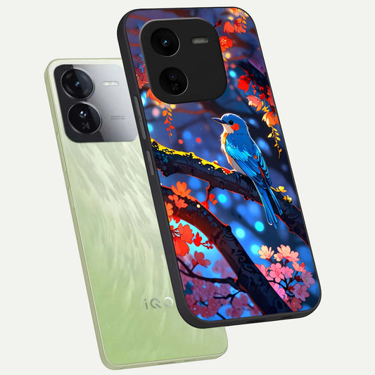 Blooming Water Drift phone case For iQOO Z9x 5G showing premium glass back cover with detailed artwork