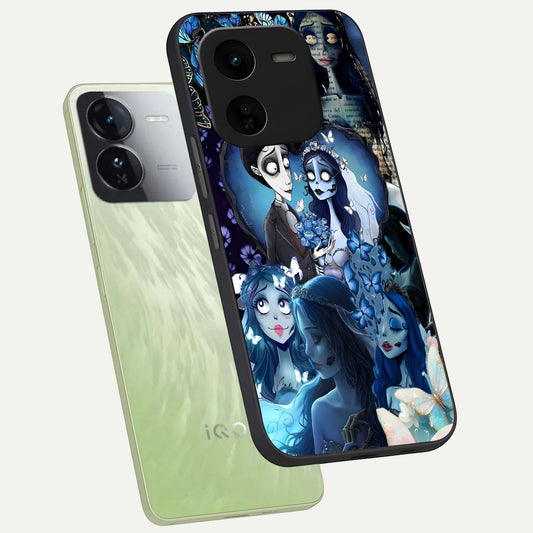 Butterfly Ghost Soul phone case For iQOO Z9x 5G showing premium glass back cover with detailed artwork
