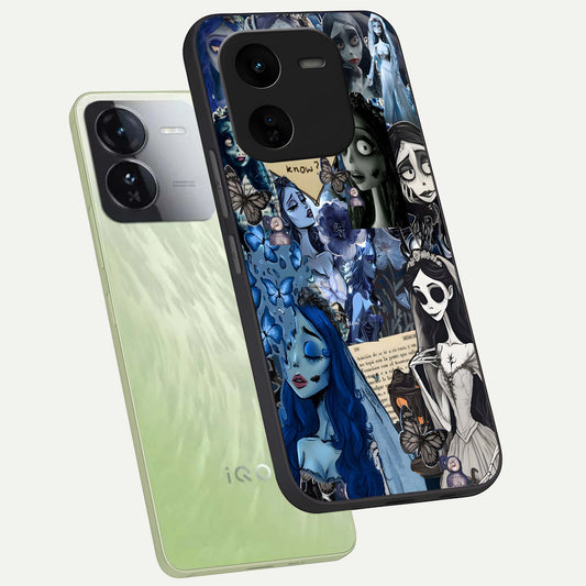 Corpse Bride Posters phone case For iQOO Z9x 5G showing premium glass back cover with detailed artwork