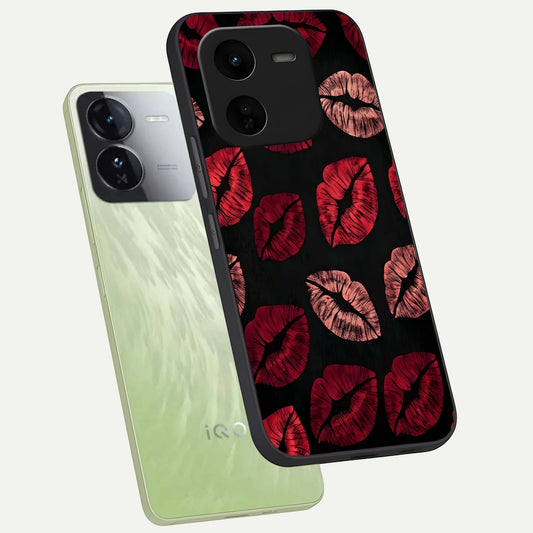 Midnight Kiss Love phone case For iQOO Z9x 5G showing premium glass back cover with detailed artwork
