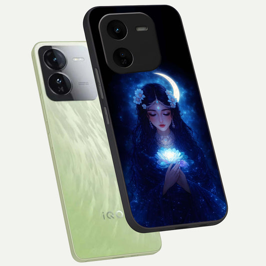 Mystic Moon Queen phone case For iQOO Z9x 5G showing premium glass back cover with detailed artwork