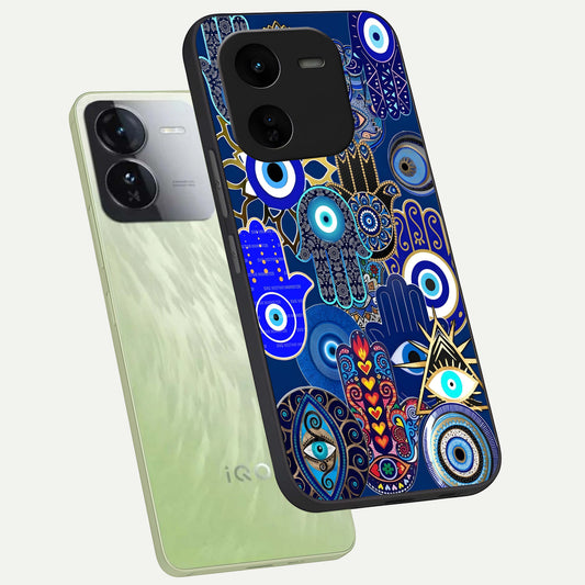 Mystic Palm Guard phone case For iQOO Z9x 5G showing premium glass back cover with detailed artwork