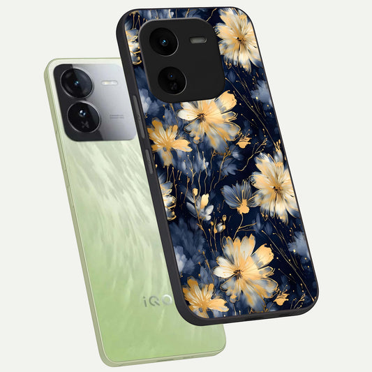 Royal Petal Dream phone case For iQOO Z9x 5G showing premium glass back cover with detailed artwork