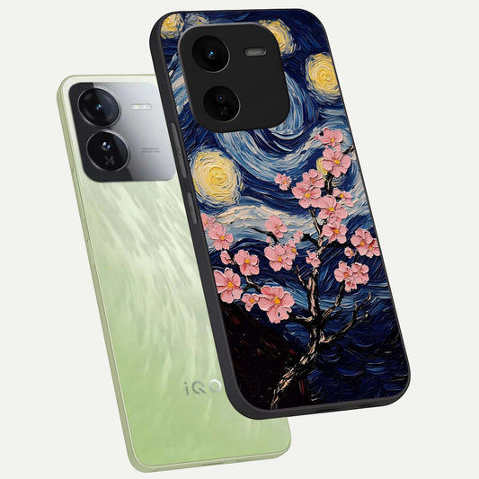 Van Gogh Scenery phone case For iQOO Z9x 5G showing premium glass back cover with detailed artwork