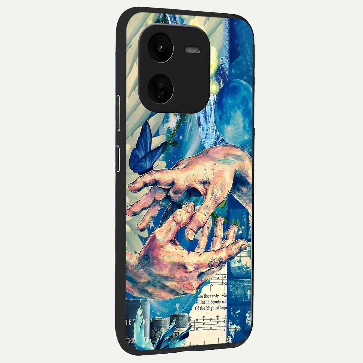 Aesthetic Divider back cover For iQOO Z9x 5G slim fit glass case with vibrant aesthetic design