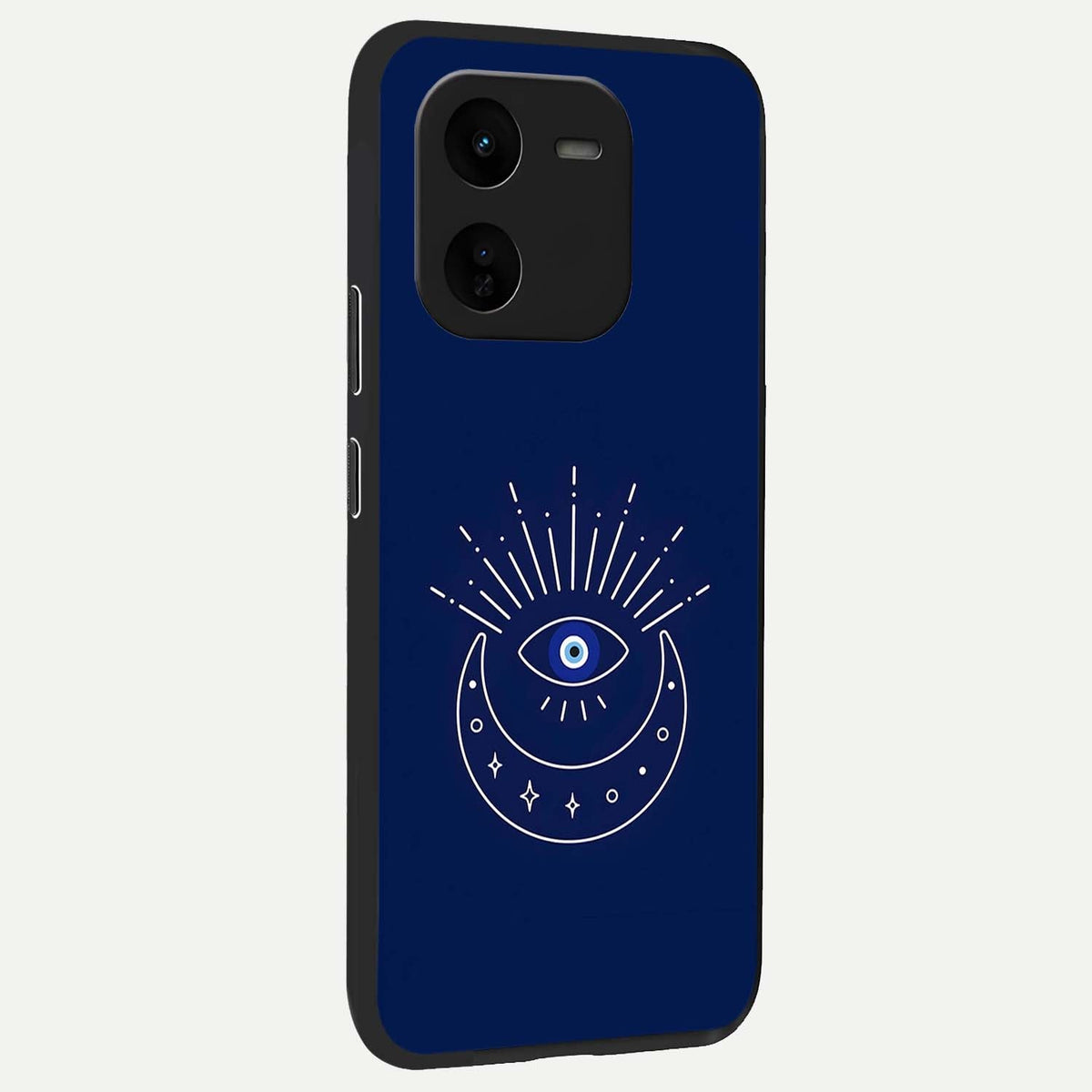 Blue Evil Eye back cover For iQOO Z9x 5G slim fit glass case with vibrant aesthetic design