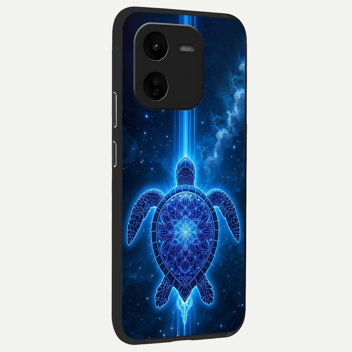 Blue Galaxy Turtle back cover For iQOO Z9x 5G slim fit glass case with vibrant aesthetic design
