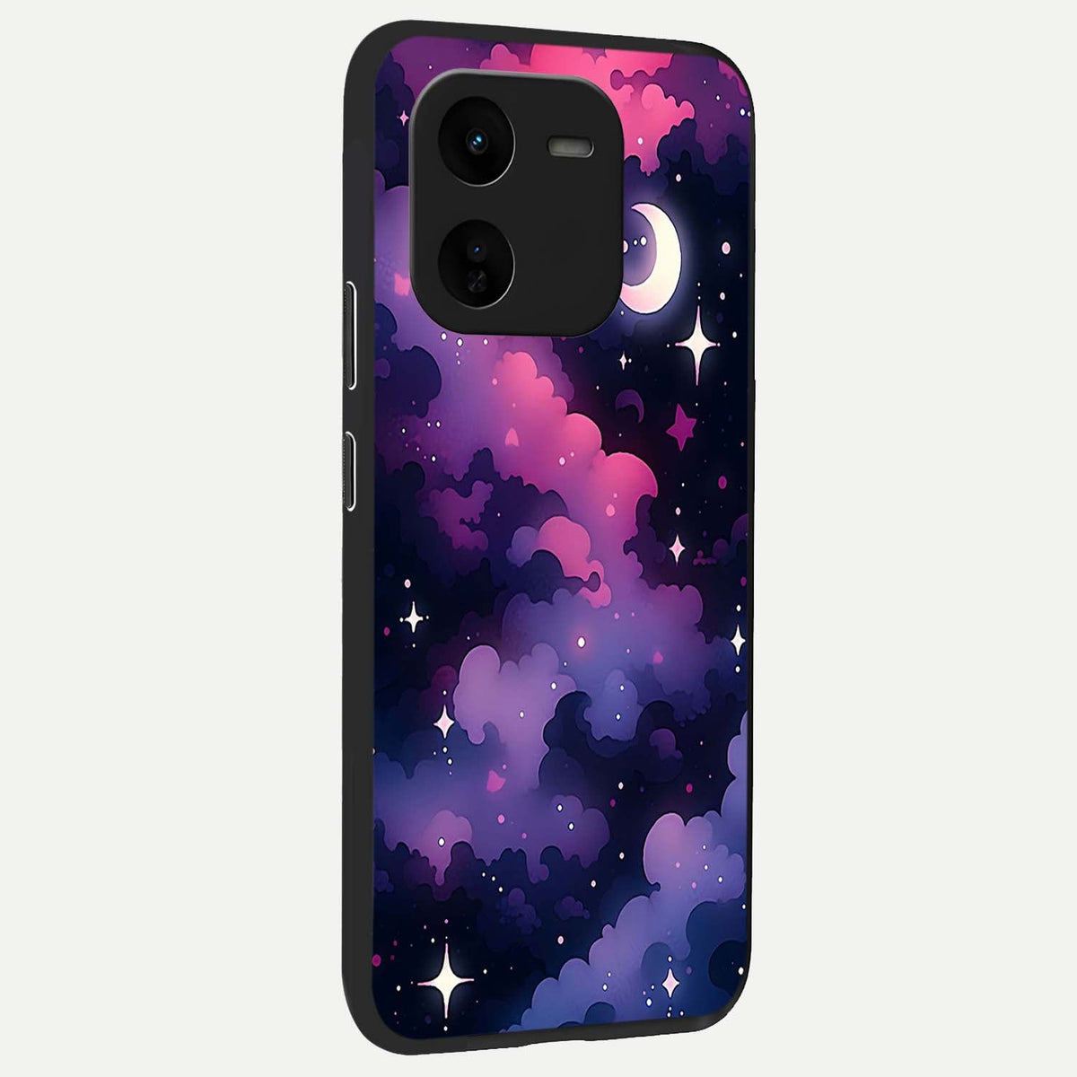 Celestial Moon Magic back cover For iQOO Z9x 5G slim fit glass case with vibrant aesthetic design