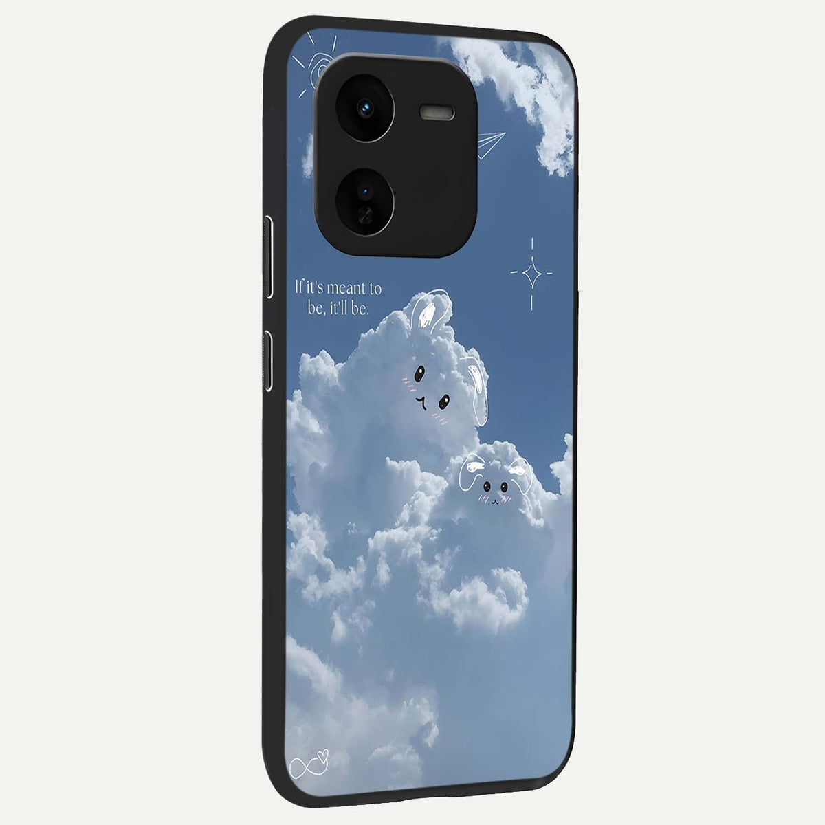 Cloud Bunny Dreams back cover For iQOO Z9x 5G slim fit glass case with vibrant aesthetic design