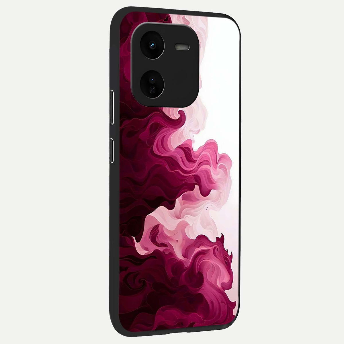 Crimson Wave Flow back cover For iQOO Z9x 5G slim fit glass case with vibrant aesthetic design