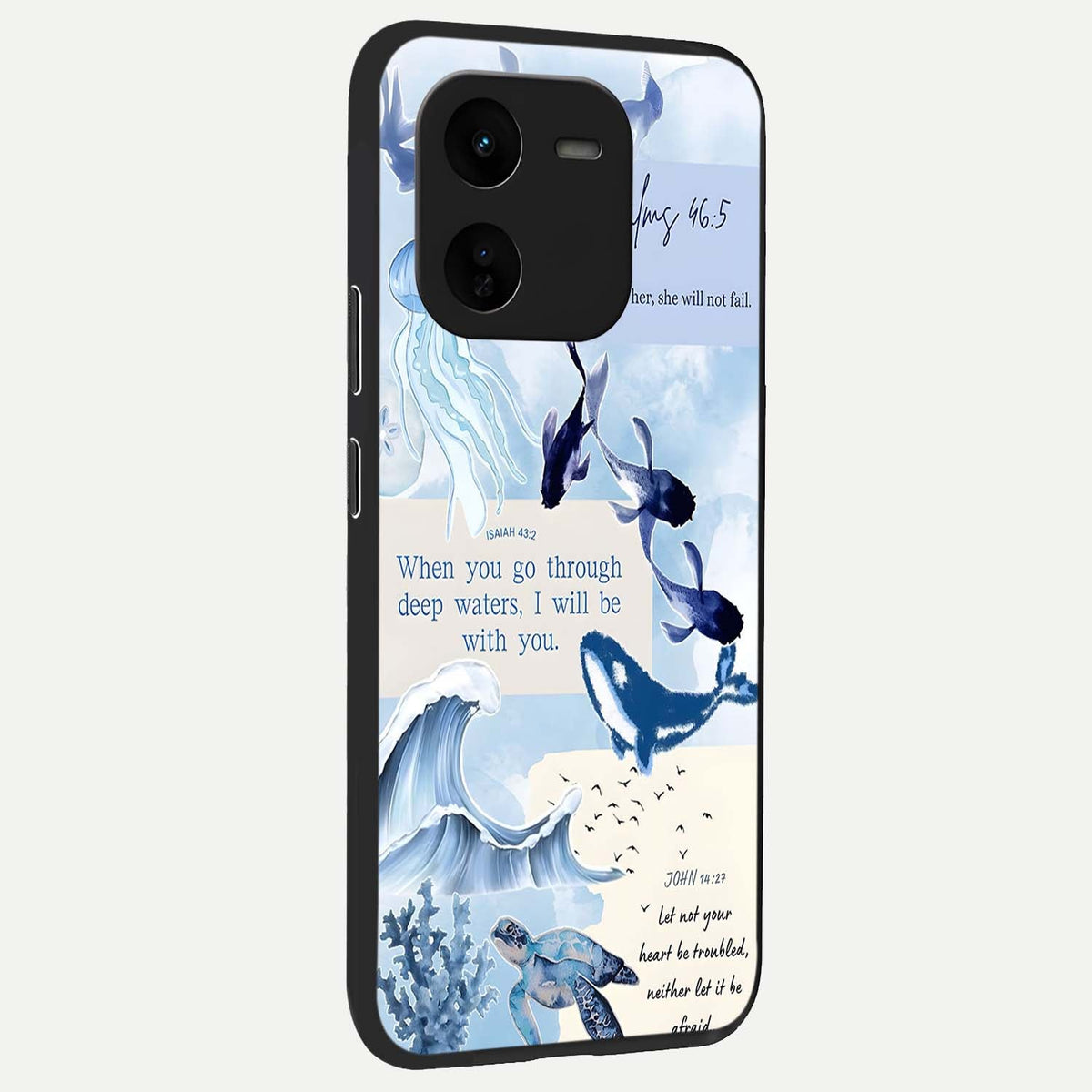 Faithful Ocean Promise back cover For iQOO Z9x 5G slim fit glass case with vibrant aesthetic design