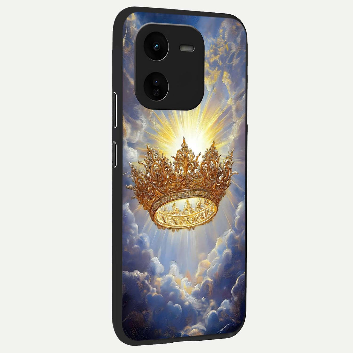 Heavenly Crown Light back cover For iQOO Z9x 5G slim fit glass case with vibrant aesthetic design