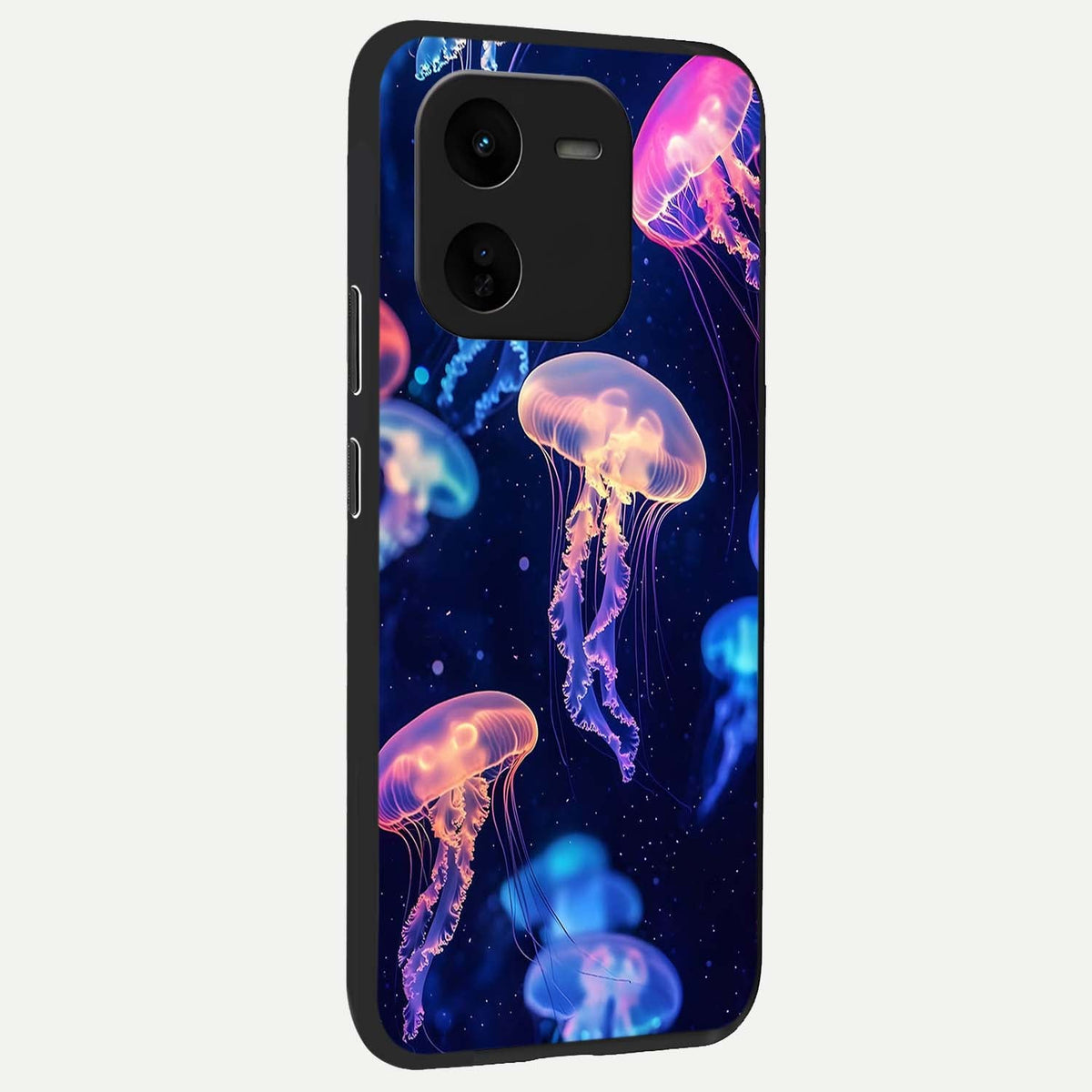 Jellyfish Pattern back cover For iQOO Z9x 5G slim fit glass case with vibrant aesthetic design