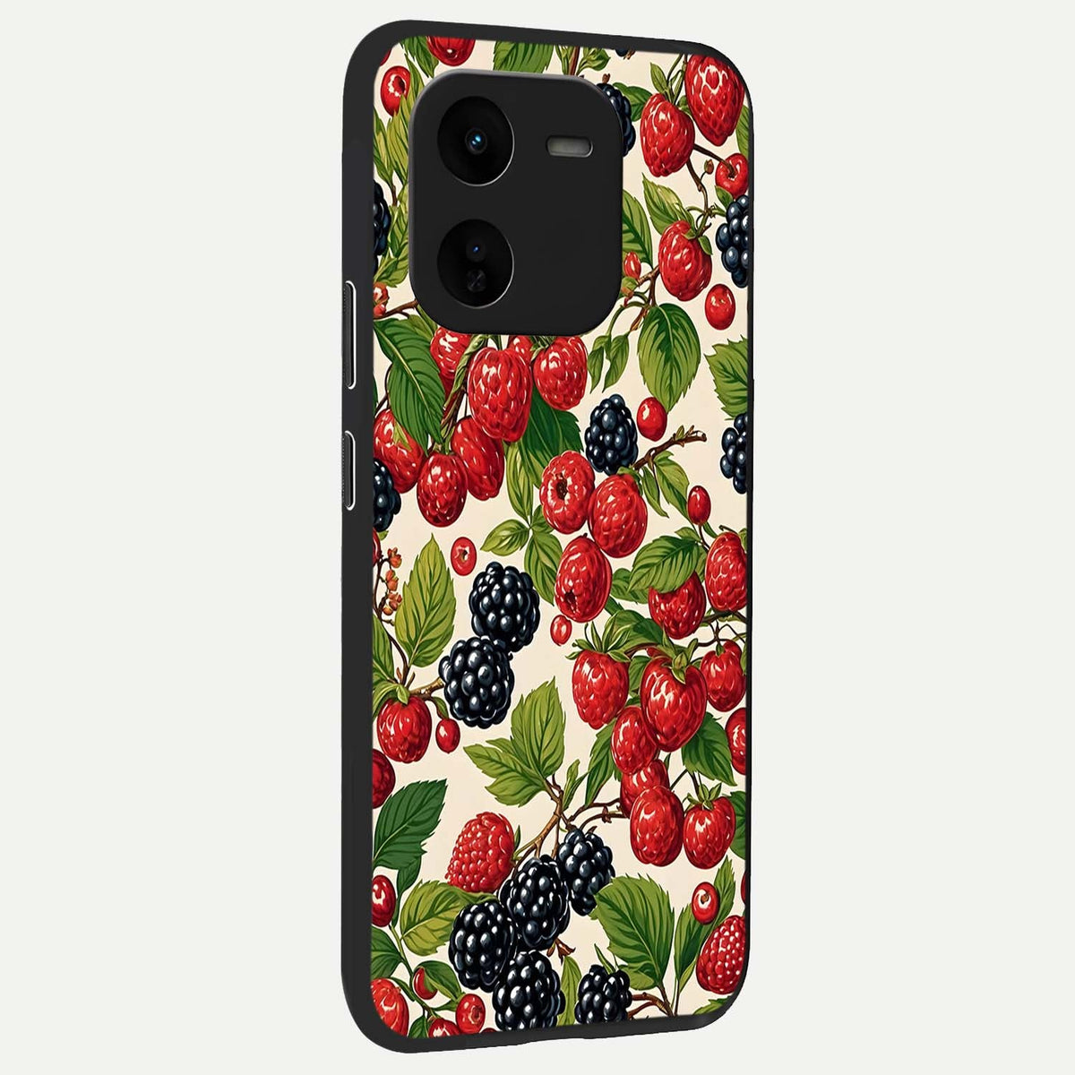 Mixed Berry Collage back cover For iQOO Z9x 5G slim fit glass case with vibrant aesthetic design