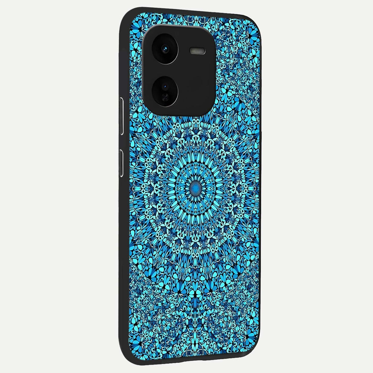 Ocean Bloom Mandala back cover For iQOO Z9x 5G slim fit glass case with vibrant aesthetic design