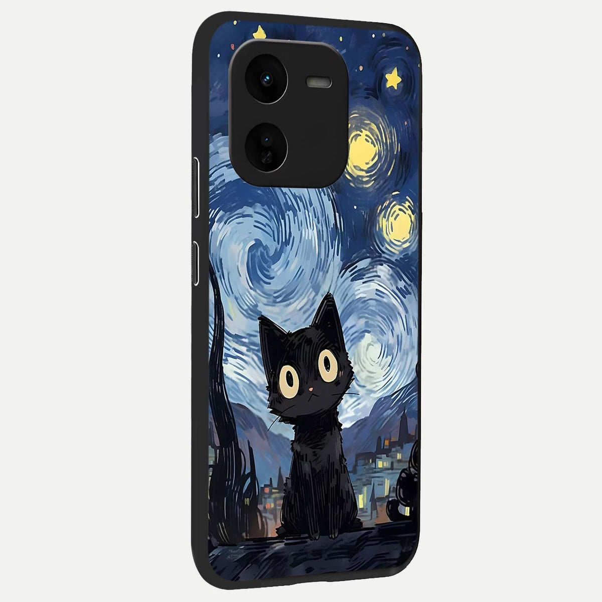 Van Gogh Cat back cover For iQOO Z9x 5G slim fit glass case with vibrant aesthetic design