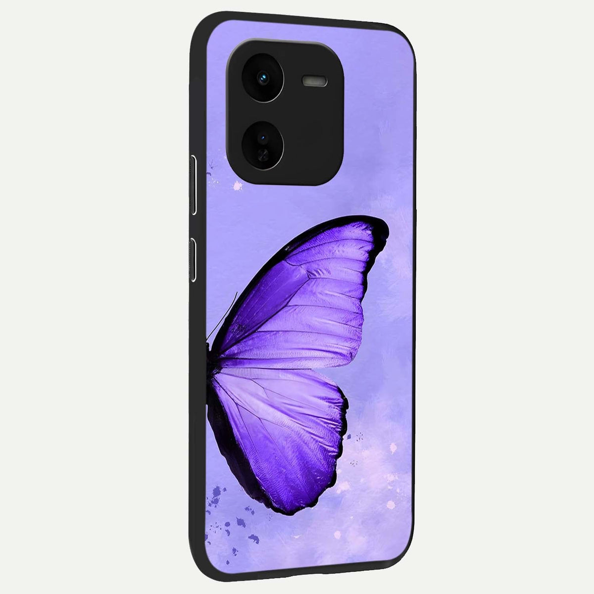 Violet Dream Wing back cover For iQOO Z9x 5G slim fit glass case with vibrant aesthetic design