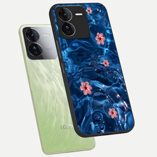 Bloom Thread Art phone case For iQOO Z9 showing premium glass back cover with detailed artwork
