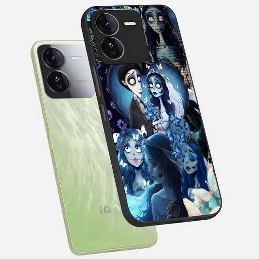 Butterfly Ghost Soul phone case For iQOO Z9 showing premium glass back cover with detailed artwork