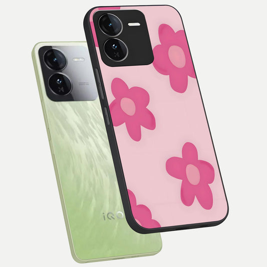Candy Bloom Dreams phone case For iQOO Z9 showing premium glass back cover with detailed artwork