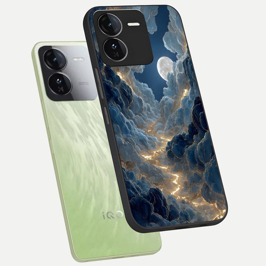 Celestial Cloud Road phone case For iQOO Z9 showing premium glass back cover with detailed artwork