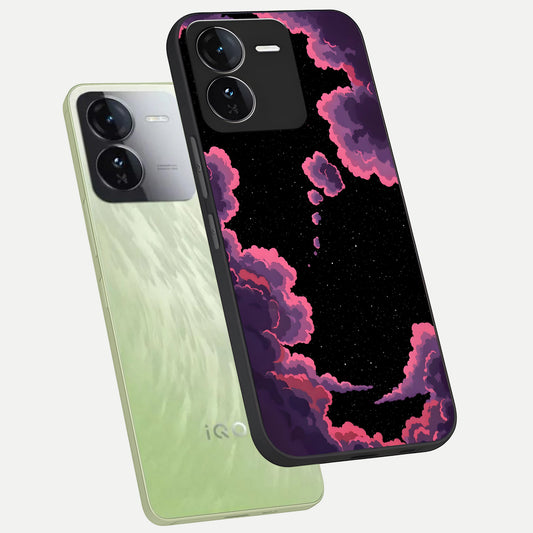Cosmic Cloud Journey phone case For iQOO Z9 showing premium glass back cover with detailed artwork