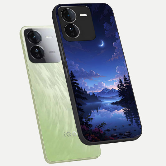 Midnight Lake Peace phone case For iQOO Z9 showing premium glass back cover with detailed artwork