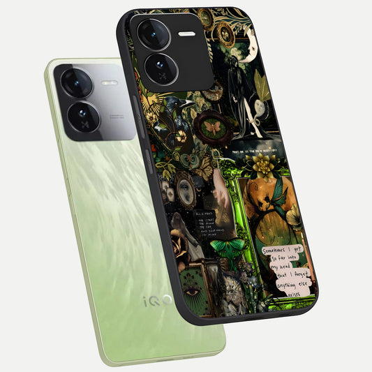 Mystic Woods Secret phone case For iQOO Z9 showing premium glass back cover with detailed artwork