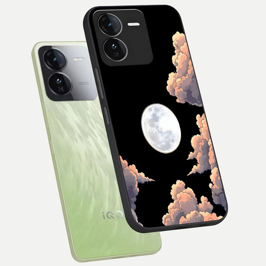 Shade Cloud Moon phone case For iQOO Z9 showing premium glass back cover with detailed artwork