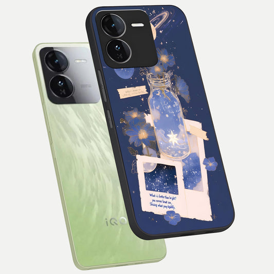 Starlit Cosmic Jar phone case For iQOO Z9 showing premium glass back cover with detailed artwork