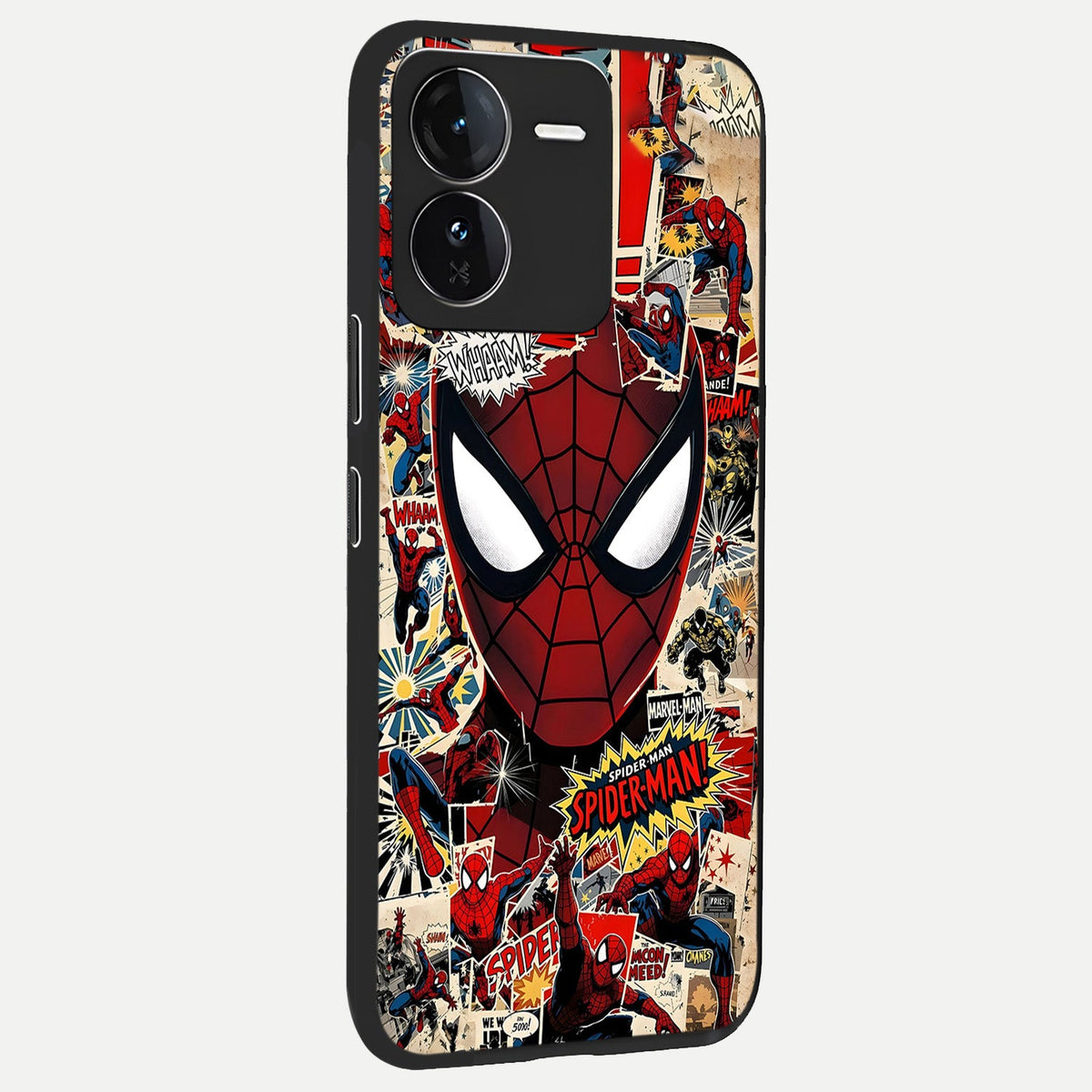 Aesthetic Wonder Spider back cover For iQOO Z9 slim fit glass case with vibrant aesthetic design