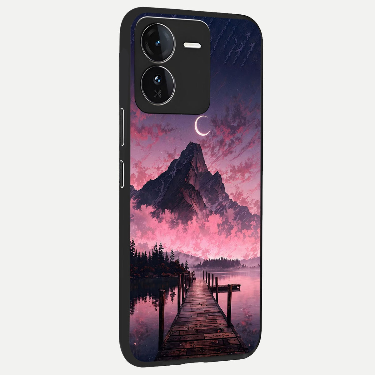 Beautiful Mountain View back cover For iQOO Z9 slim fit glass case with vibrant aesthetic design