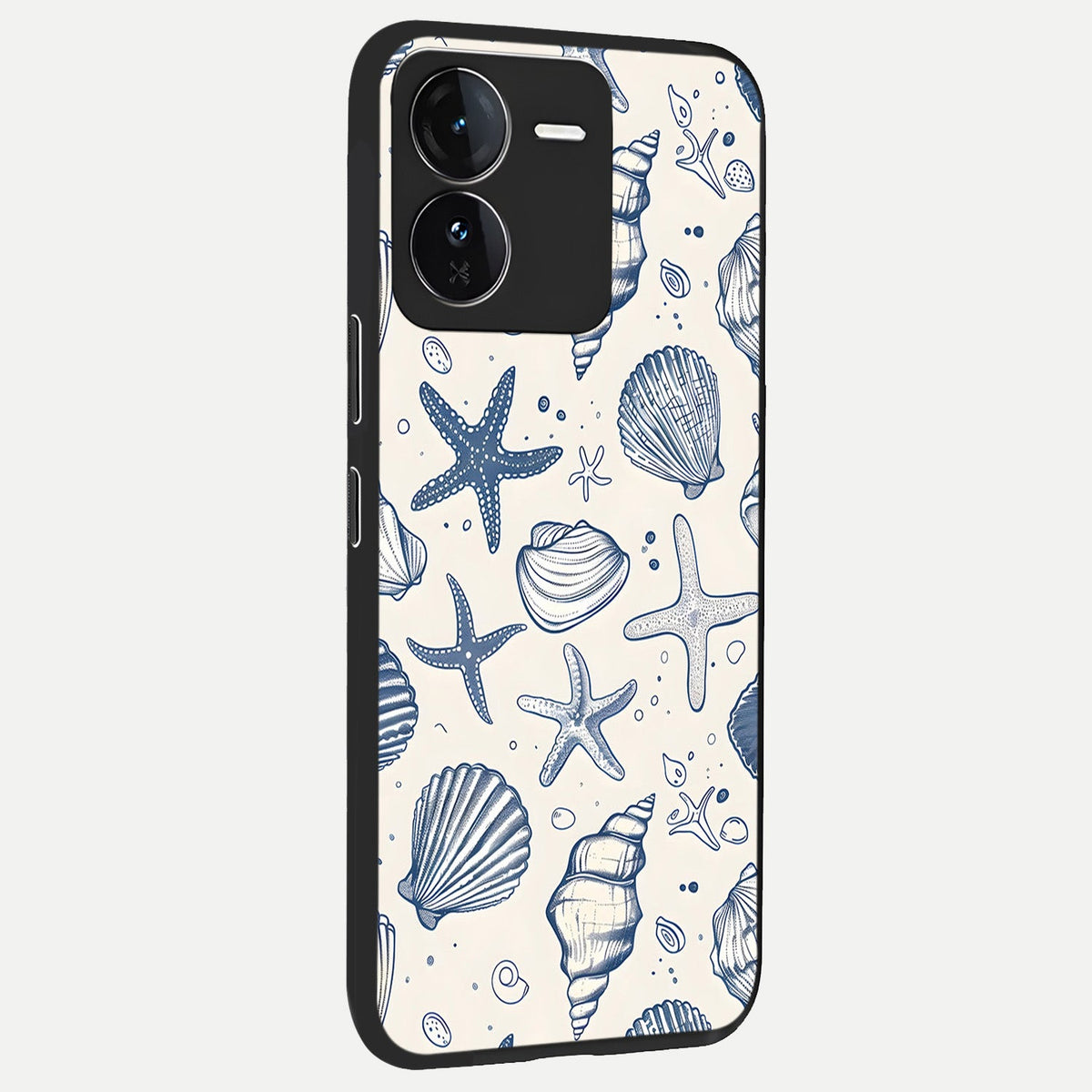 Blue Ocean Outline back cover For iQOO Z9 slim fit glass case with vibrant aesthetic design