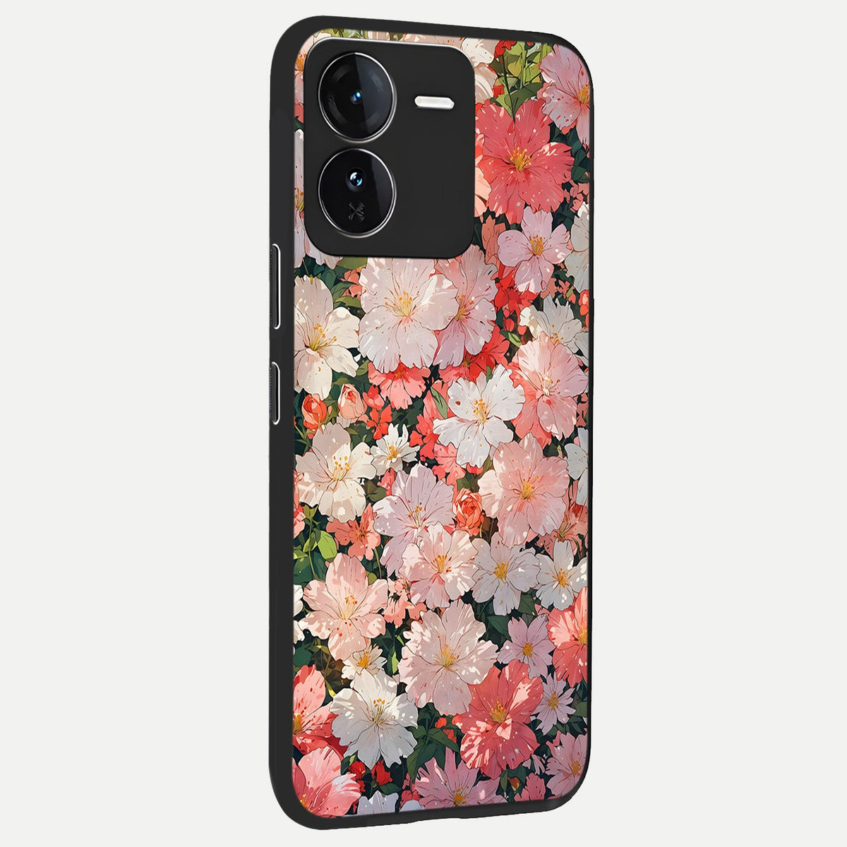 Blush Bloom Field back cover For iQOO Z9 slim fit glass case with vibrant aesthetic design