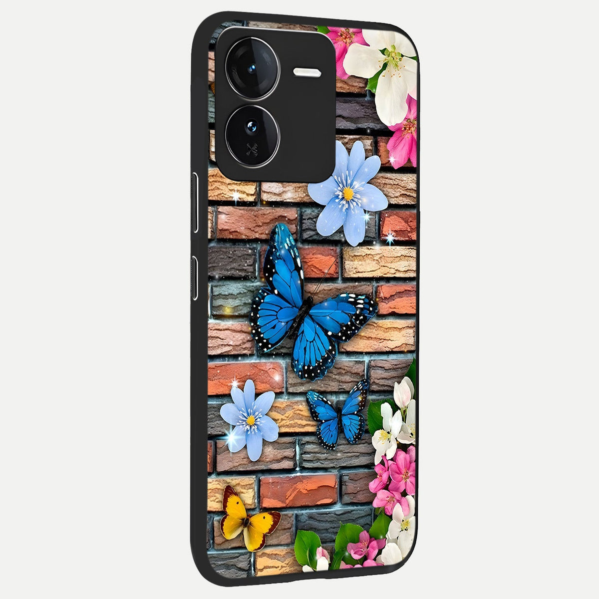 Brick Bloom Flight back cover For iQOO Z9 slim fit glass case with vibrant aesthetic design