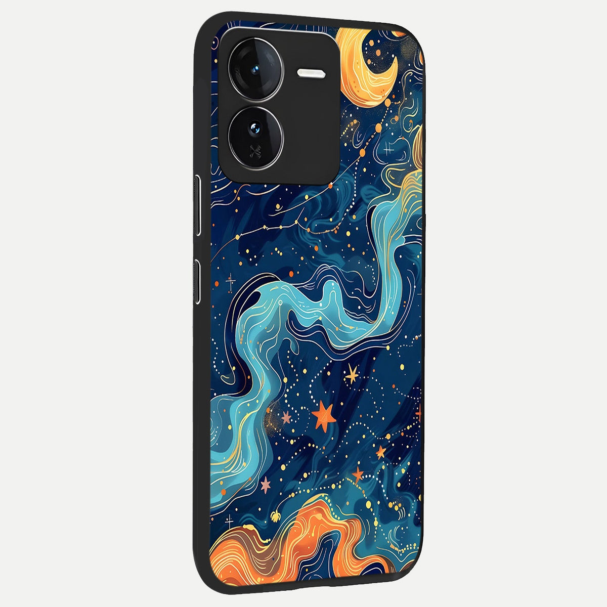 Celestial Dream Flow back cover For iQOO Z9 slim fit glass case with vibrant aesthetic design