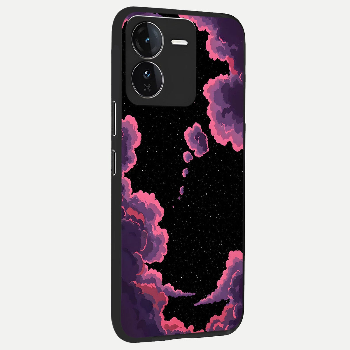Cosmic Cloud Journey back cover For iQOO Z9 slim fit glass case with vibrant aesthetic design