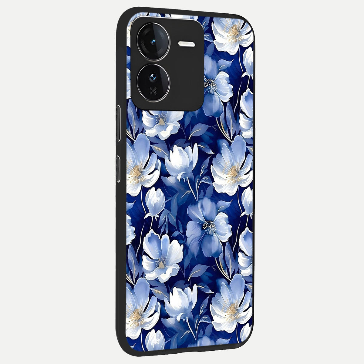 Cute Floral Patterns back cover For iQOO Z9 slim fit glass case with vibrant aesthetic design